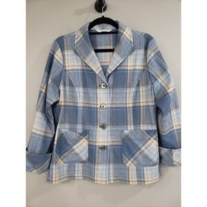 Pendleton 100% Virgin Wool Shacket Plaid Blue 49er Chore Jacket Cottagecore